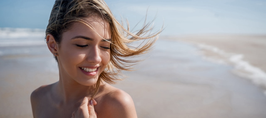 applying sunscreen